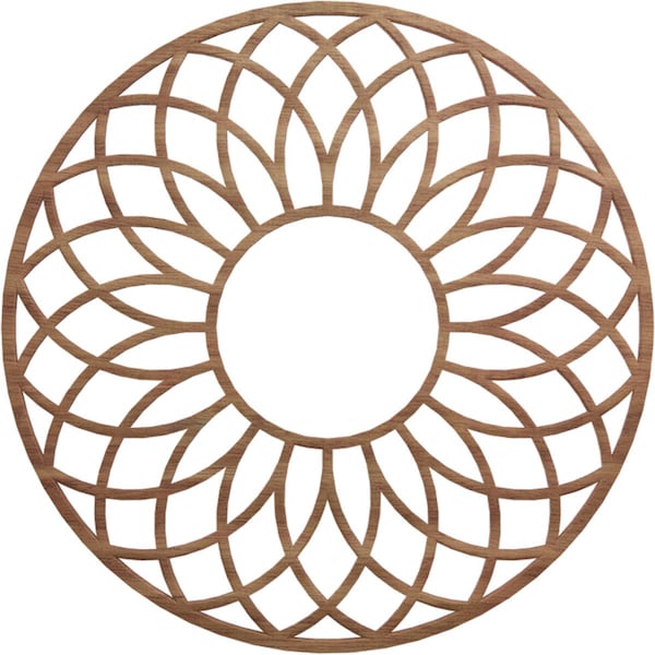 Ekena Millwork Cannes Wood Fretwork Pierced Ceiling Medallion, Walnut, 22"OD x 7 1/2"ID x 3/8"T CMWP22X22X0375CNWA - main
